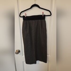 Elegant Gray and Black Wool Women's Valentino Miss V Skirt